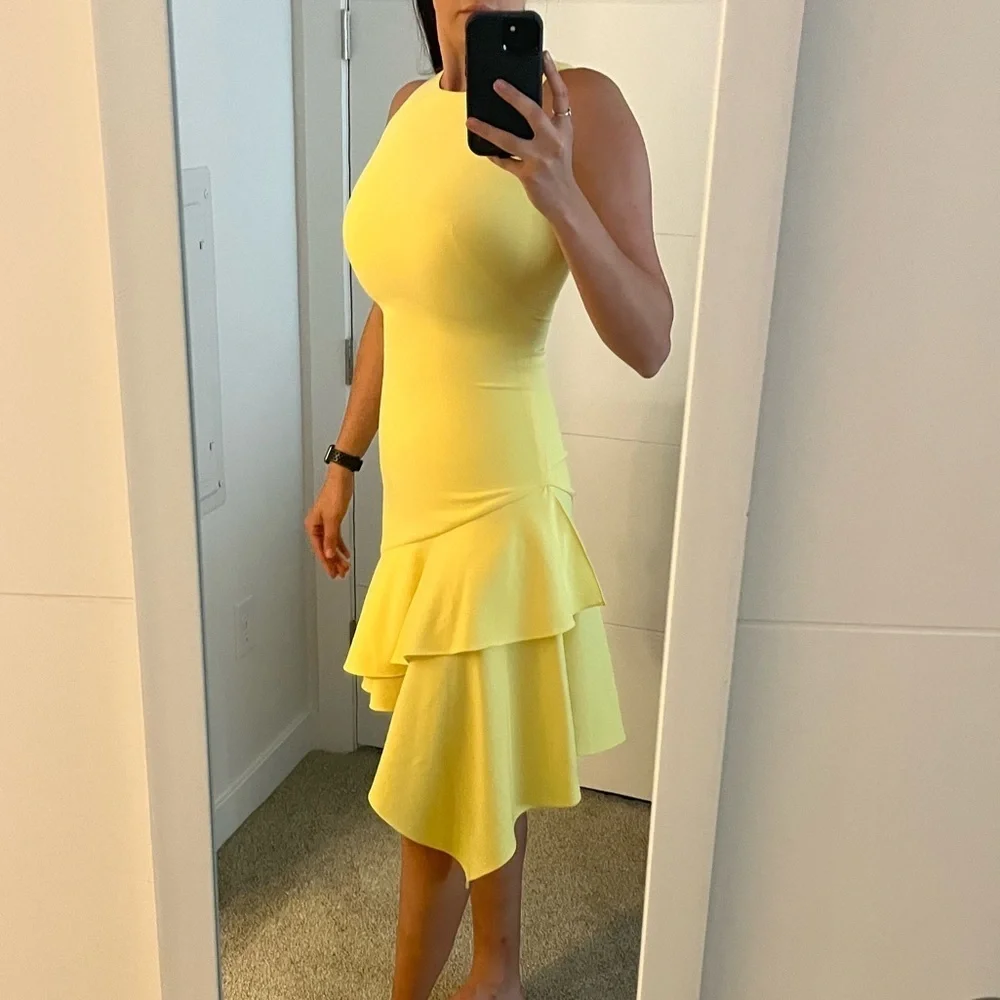 NWOT Theia Yellow Dress Size 2